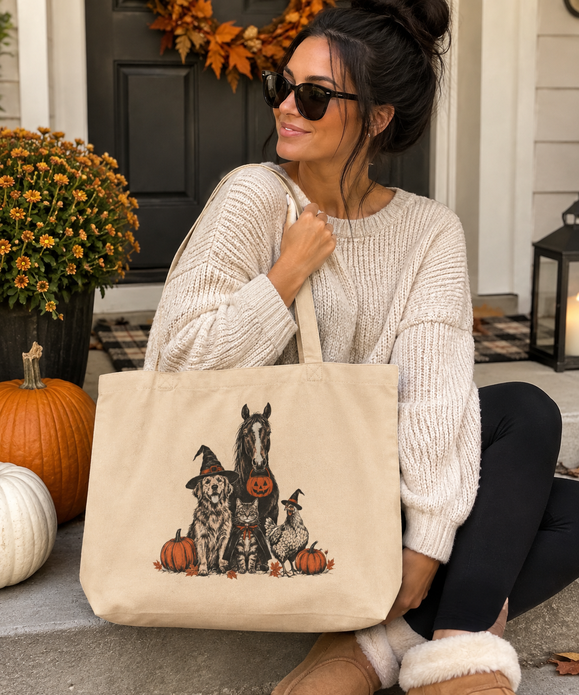 Spooky Farm Animal Eco Tote